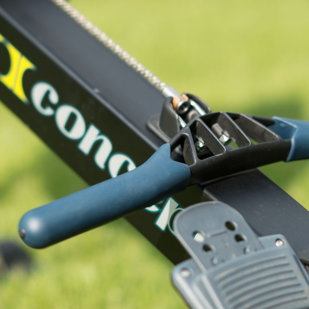 The ergonomic handle on the Concept2 RowErg® rowing machine.