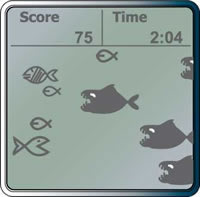 The Fish Game on the Concept 2 PM5 performance monitor.